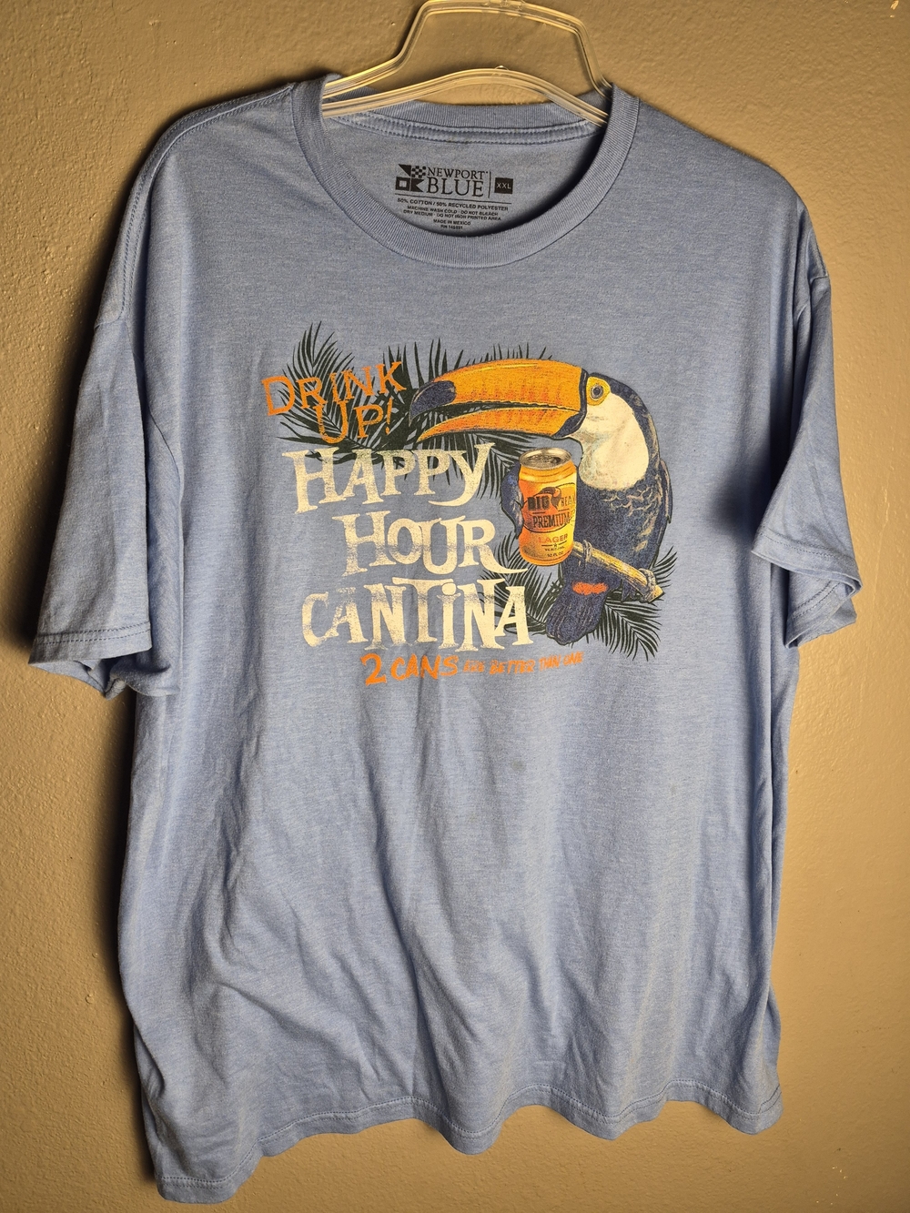 Newport Men's Light Blue 'Happy Hour Cantina' Graphic T‑Shirt